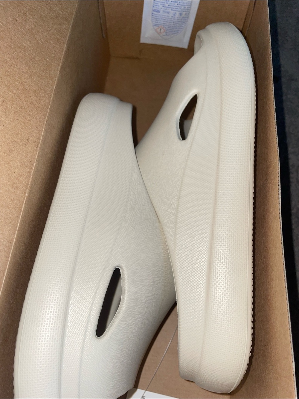 Chunky Cream Slip-On Clog with Side Cutouts